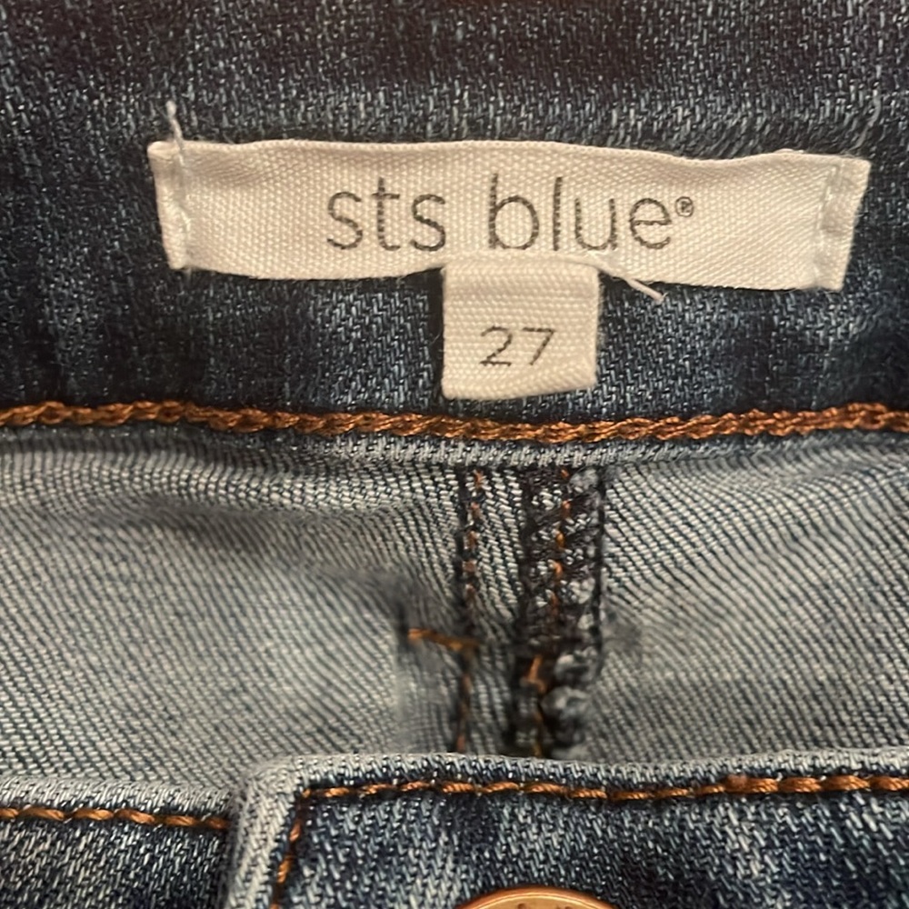 STS Blue Caroline High Rise Straight Leg Raw Hem Princess Seam Jean - size 27 - Picture 6 of 7